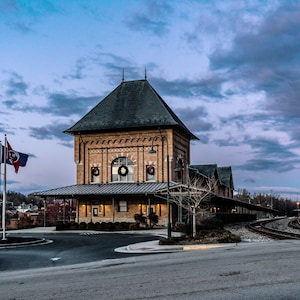 Bristol Train Station Virginia VA SunsetTennessee TN Americana Art Photography  Print