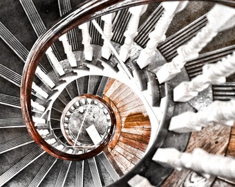 Spiral Staircase Square Art Photo Print