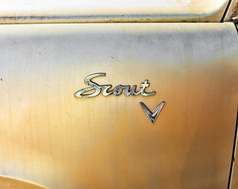 Gold Scout V Five Truck International Harvester Automobile Transportation Logo Emblem Classic Vintage Auto Car Fine Art Photo Print