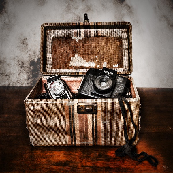 Vintage Holga Camera Photography Photographer Light Meter Photo Still Life Art Print