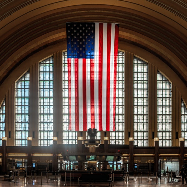 Union Terminal Train Station Amtrak Cincinnati OH Ohio Interior Window American Flag Art Photography Prints Posters