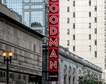 Chicago Goodman Theatre Marquee Illinois City Downtown USA Art Photography Print