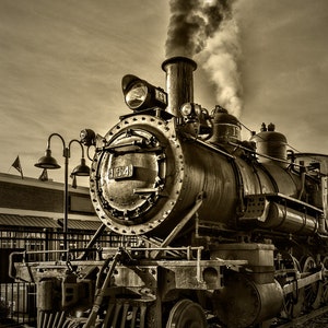 Steam Train Railroad Art Americana Knoxville Tennessee TN Rail Transportation 154 Sepia Vintage Photo Print