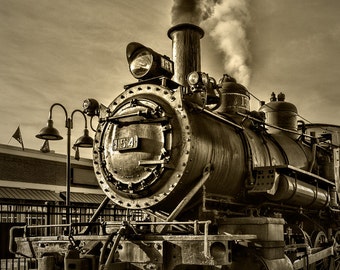 Steam Train Railroad Art Americana Knoxville Tennessee TN Rail Transportation 154 Sepia Vintage Photo Print