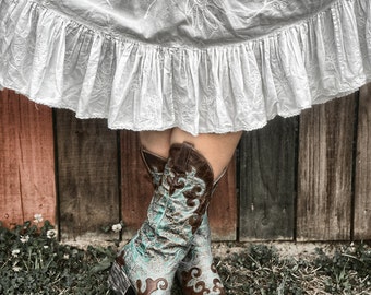 Cowgirl Boots Western Farm Country Skirt Americana Equestrian Color Art Photo Print