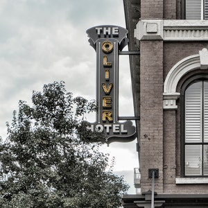 Historic Knoxville Photo Print Oliver Hotel Sign Selective Color Landmark City Tennessee Americana Art