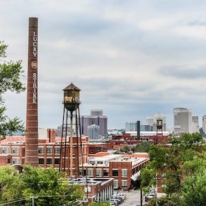 Historic Lucky Strike Richmond Virginia VA Brick Skyline Cityscape Urban Color Landmark City American Photographic  Print