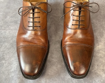 Santoni Men's Darian Calfskin Leather Oxfords 10 D Exceptional