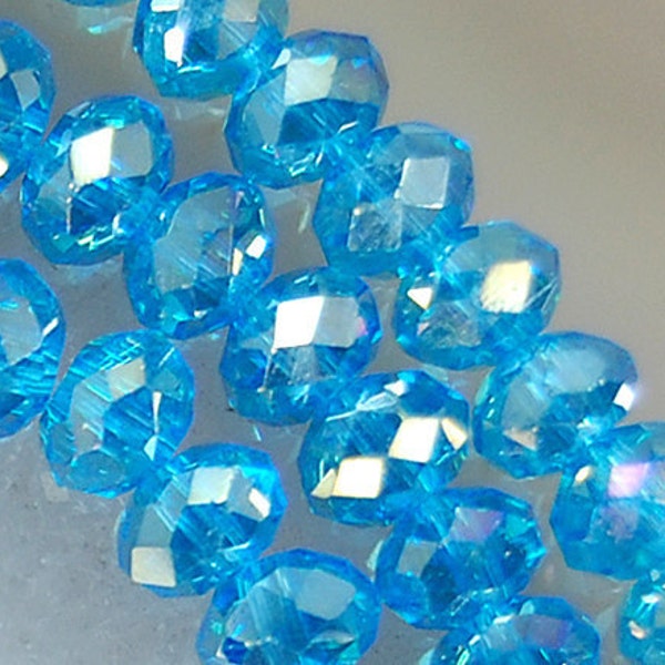 72PCS Blue Crystal Swarovski Crystal Loose Bead 6x8mm