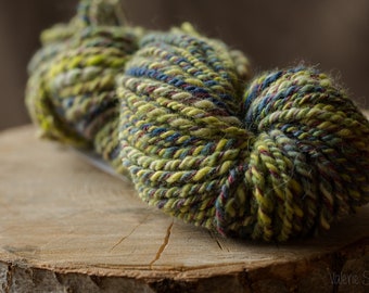 Purple Caterpillar Hand Dyed Alpaca Yarn Hand Spun