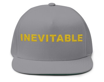 INEVITABLE Embroidered Flat Bill Cap | Founded Emerging Snapback | Agency and Youth Empowerment Hat