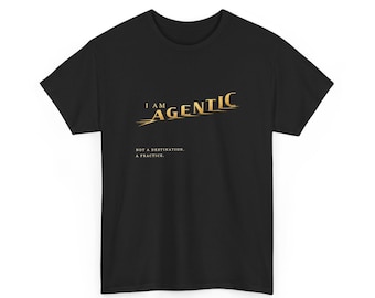 Koszulka I AM AGENTIC | The Founded | Klasyczna bawełniana koszulka z grafiką