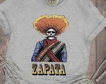 Emiliano Zapata Skeleton T-shirt: Mexican Revolution Graphic Tee