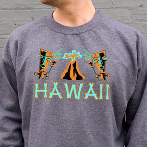 Tiki Volcano Hawaii Sweatshirt - Father&#39;s Day Aloha Gift