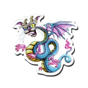 Dragon Cat Vinyl Sticker: Waterproof Die Cut Decal