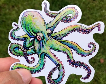 Octopus Sticker: Waterproof Vinyl Die Cut Decal