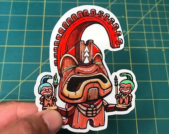 ART STICKER Smokin Tiki by Artist Von Franco Decal #VF09 - Etsy