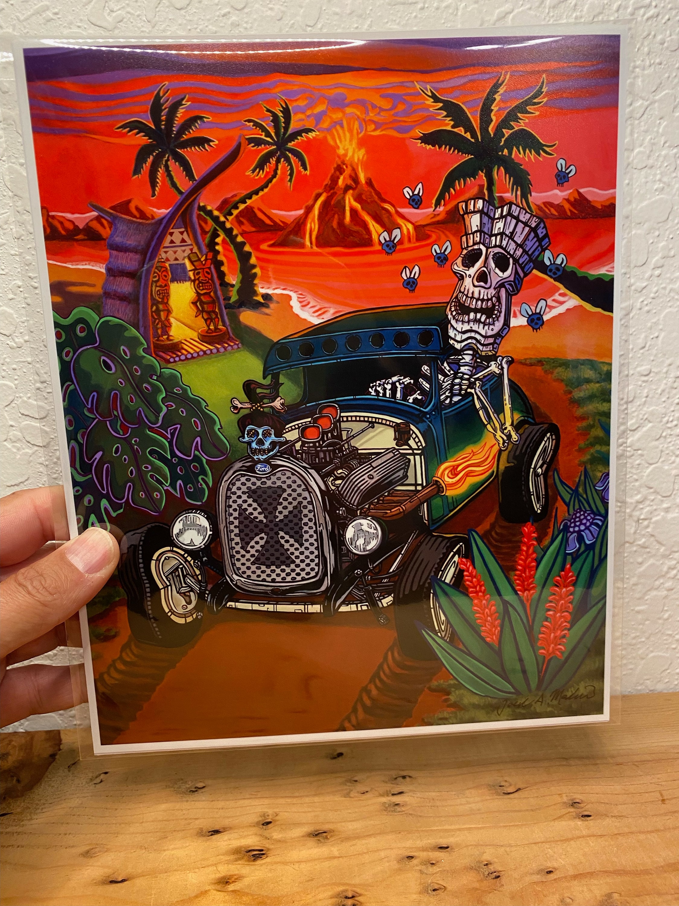 Hot Rod Tiki Art Print: Kustom Kulture Car Decor (8x10) - Etsy