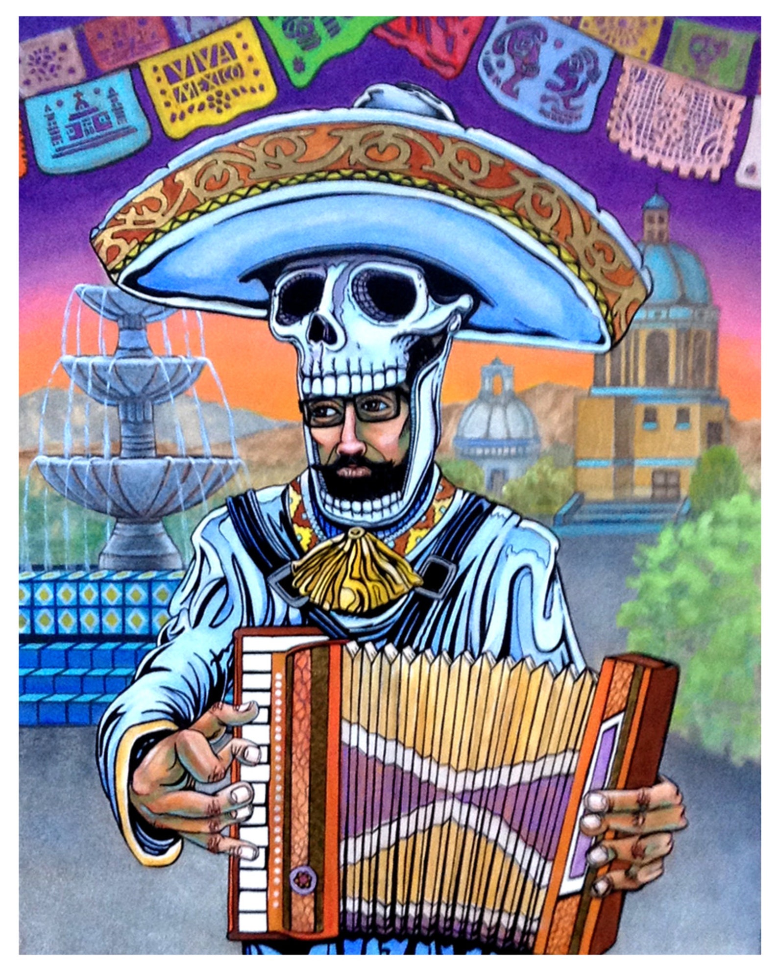Art Print 8x10 Print Mariachi Accordion Birthday Gift Day | Etsy