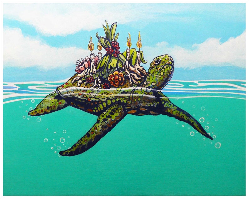Turtle Art Art Print Beach Art Surf Art Beach Decor Honu Etsy