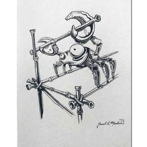 Crab, Original Drawing, Cute Sea Creature, Cangrejo, Original art, wall art, ink drawing, Christmas gift