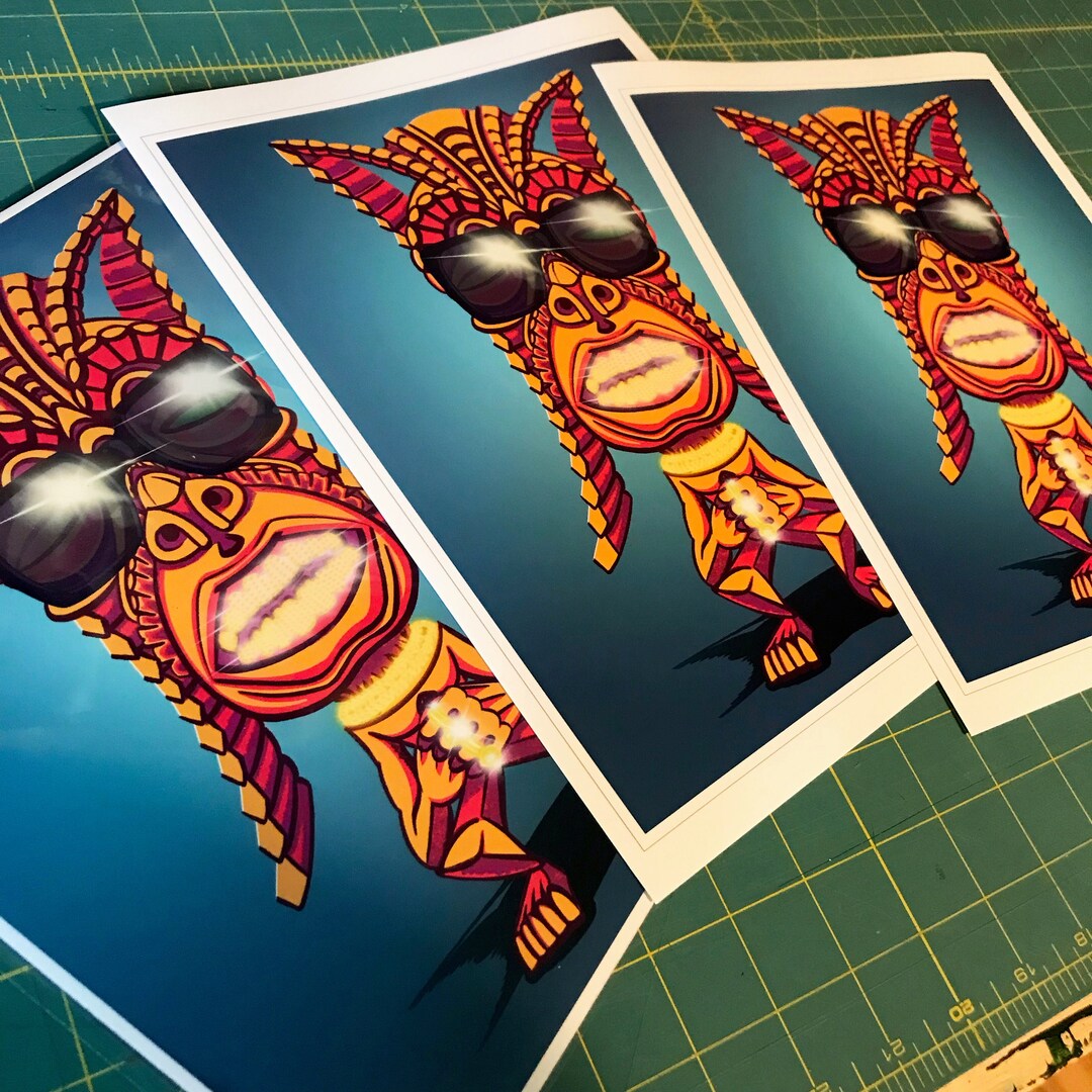Tiki Print, Tiki Art Print, Tiki Bar, Rapper, Hip Hop Art, Hip Hop ...