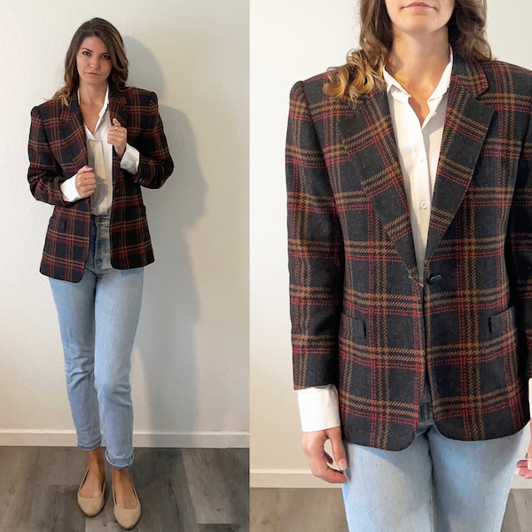 Shoulder Pad Blazer Etsy