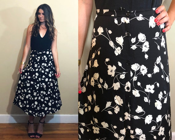 vintage floral maxi skirt