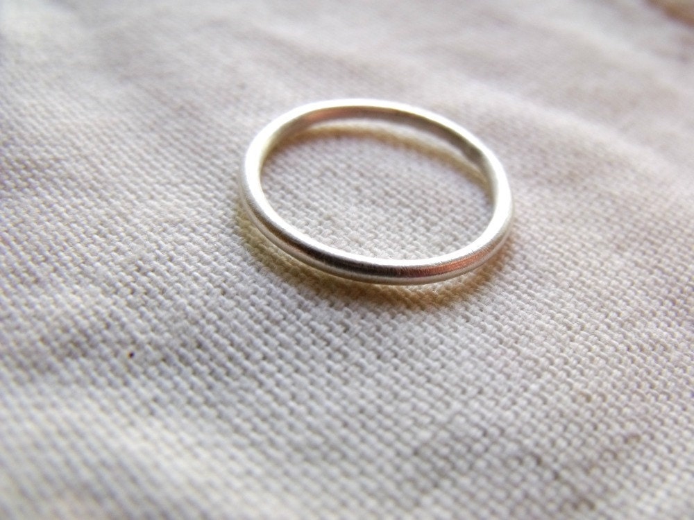 Simple Tiny Sterling Silver Band Ring Satin Finish Made to Etsy