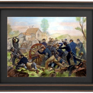 Framed Battle Of Shiloh by Alonzo Chappel. Standard or Poster Size. Handmade in USA. Free Shipping