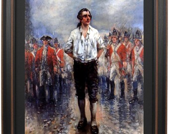 Framed My Only Regret Is That I Have But One Life To Give To My Country by Edward Percy Moran. Standard or Poster Size. Handmade in USA