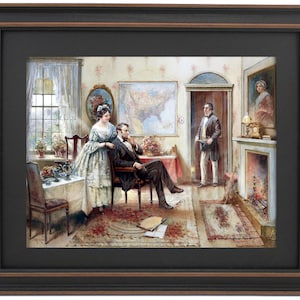 Abe and Mary Todd Lincoln (Mr. & Mrs. Lincoln) by Edward Percy Moran. Standard or Poster Size. Handmade in USA. Free Shipping