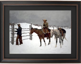 Fall of the Cowboy by Frederic Remington; Western Print: Handmade in USA