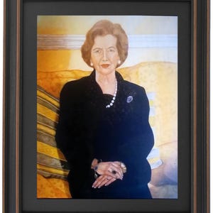 Framed Portrait of Lady Margaret Thatcher by Russell Bradley. Standard or Poster Size. Handmade in USA. Free Shipping