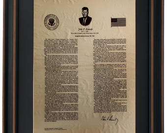 Framed John F. Kennedy First Inaugural Address. Handmade in USA. Free Shipping!*