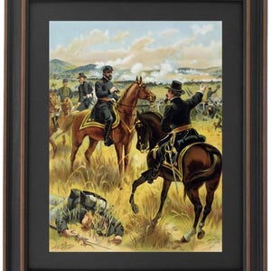 George Meade at Gettysburg Battle Print: American Civil War Art, Handmade in USA