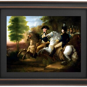 Framed Washington and Lafayette at the Battle of Brandywine by John Vanderlyn. Standard or Poster Size. Handmade in USA. Free Shipping