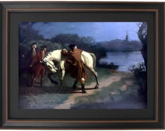 Retrato de Paul Revere (1775) enmarcado, obra de John Ward Dunsmore. Hecho a mano en EE. UU. ¡Envío gratis!*