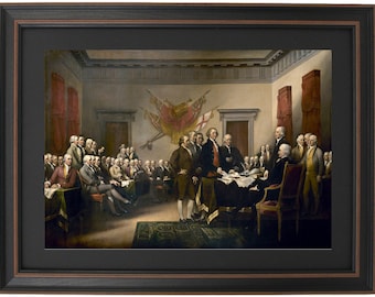 Framed Declaration of Independence Painting by John Trumbull. Standard or Poster Size. Handmade in USA. Free Shipping