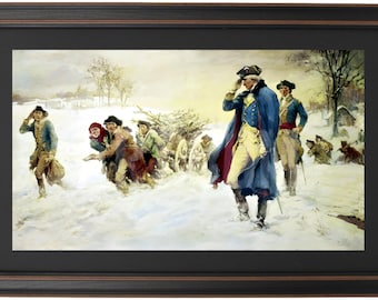 Framed George Washington at Valley Forge by Frederick Coffay Yohn. Standard or Poster Size. Handmade in USA. Free Shipping