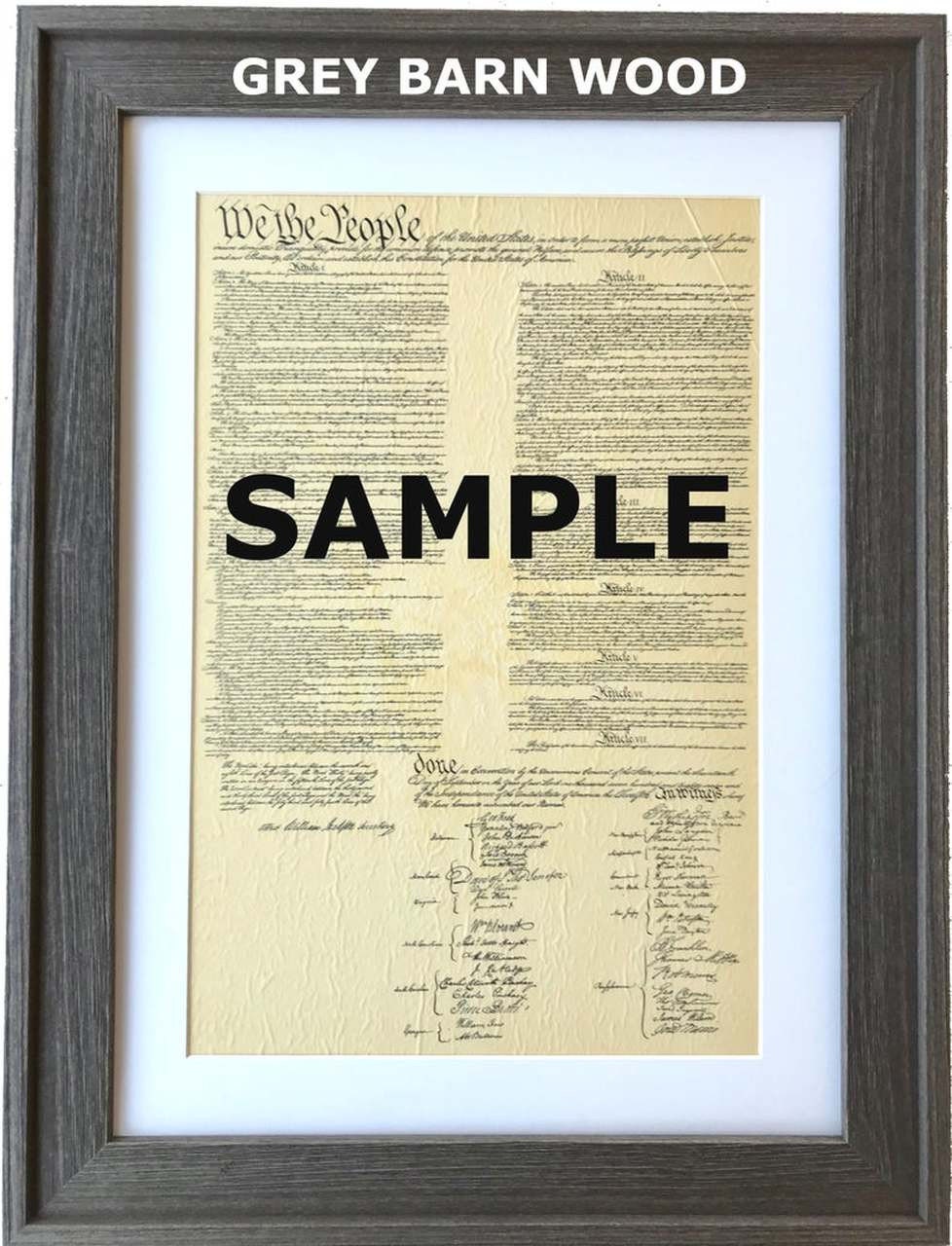 Framed United States Constitution with Mat. Made in USA