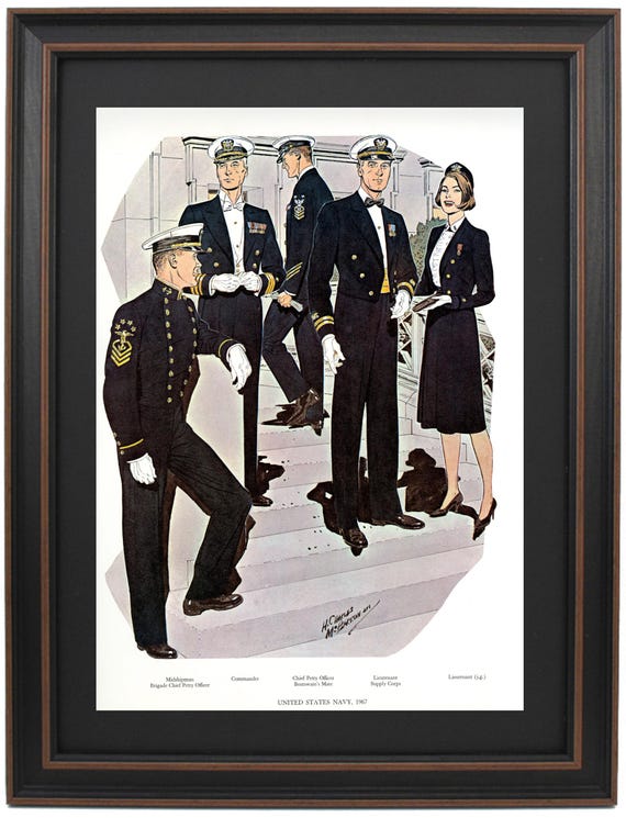 U.S. Navy Evening and Dinner Dress Blue Uniforms 1967 by Hugh Charles  Mcbarron. Standard or Poster Size. Handmade in USA. - Etsy