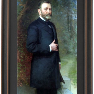 Framed Ulysses S. Grant Portrait by Thomas Le Clear. Standard or Poster Size. Handmade in USA. Free Shipping