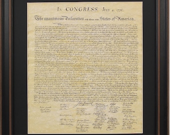 Poster Size Framed Declaration of Independence. Handmade in USA. Free Shipping!*