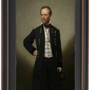 Framed William Tecumseh Sherman by George Peter Alexander Healy. Standard or Poster Size. Handmade in USA. Free Shipping