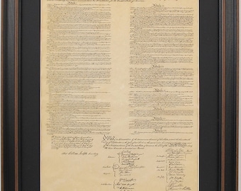 Poster Size Framed United States Constitution. Handmade in USA. Free Shipping!*