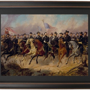 Framed Grant and His Generals by Ole Peter Hansen Balling. Standard or Poster Size. Handmade in USA. Free Shipping