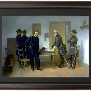 Framed Lee Surrendering to Grant at Appomattox by Alonzo Chappel. Standard or Poster Size. Handmade in USA. Free Shipping