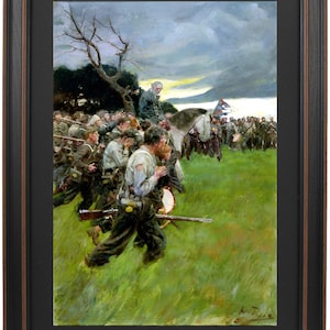 Framed His Army Broke Up and Followed Him Weeping and Sobbing by Howard Pyle. Standard or Poster Size. Handmade in USA. Free Shipping