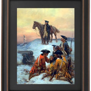 Framed Washington at Valley Forge by &#39;Percy Moran&#39;. Standard or Poster Size. Handmade in USA. Free Shipping